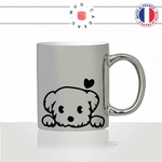 tasse-mug-argenté-silver-argent-chien-dog-amour-caniche-bichon-race-mignon-animal-chiot-noir-fun-café-thé-idée-cadeau-original-personnalisé2-min