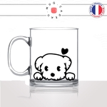 tasse-mug-en-verre-glass-chien-dog-amour-caniche-bichon-race-mignon-animal-chiot-noir-fun-café-thé-idée-cadeau-original-personnalisé-min