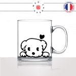tasse-mug-en-verre-glass-chien-dog-amour-caniche-bichon-race-mignon-animal-chiot-noir-fun-café-thé-idée-cadeau-original-personnalisé2-min
