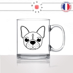 tasse-mug-en-verre-glass-tete-de-chien-race-bulldog-pug-amour-mignon-animal-chiot-noir-fun-café-thé-idée-cadeau-original-personnalisé2-min