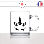 tasse-mug-en-verre-transparent-licorne-jolie-corne-cils-yeux-dessin-drole-mignon-animal-noir-fun-café-thé-idée-cadeau-original-personnalisé2-min