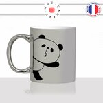 mug-tasse-silver-argenté-argent-ours-panda-coucou-bonjour-bisou-dessin-drole-mignon-animal-noir-fun-café-thé-idée-cadeau-original-personnalisé-min