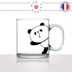 tasse-mug-en-verre-transparent-glass-ours-panda-coucou-bonjour-bisou-dessin-drole-mignon-animal-noir-fun-café-thé-idée-cadeau-original-personnalisé2-min