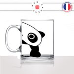 tasse-mug-en-verre-transparent-glass-ours-panda-caché-dessin-drole-mignon-animal-noir-fun-café-thé-idée-cadeau-original-personnalisé-min