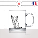 tasse-mug-en-verre-transparent-glass-renard-origami-fox-dessin-drole-mignon-animal-noir-fun-café-thé-idée-cadeau-original-personnalisé2-min