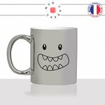 mug-tasse-silver-argenté-argent-monstre-gentil-dents-enfant-kawaii-dessin-mignon-animal-noir-fun-café-thé-idée-cadeau-original-personnalisé-min