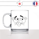 mug-tasse-en-verre-transparent-glass-panthere-rose-tete-visage-animal-dessin-animé-mignon-enfant-humour-idée-cadeau-fun-cool-café-thé