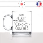mug-tasse-en-verre-transparent-glass-vivons-heureux-couchés-sieste-collegue-flemme-femme-homme-humour-idée-cadeau-fun-cool-café-thé