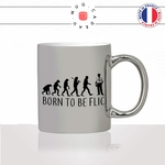 mug-tasse-argent-argenté-silver-born-to-be-flic-evolution-humaine-singe-primate-metier-policier-police-humour-idée-cadeau-fun-cool-café-thé2-min