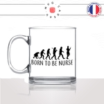 mug-tasse-en-verre-transparent-glass-born-to-be-nurse-evolution-humaine-singe-primate-metier-infirmiere-humour-idée-cadeau-fun-cool-café-thé