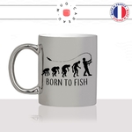 mug-tasse-argent-argenté-silver-born-to-fish-evolution-humaine-singe-peche-pecheur-poisson-humour-idée-cadeau-fun-cool-café-thé