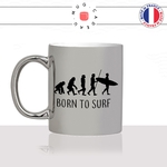 mug-tasse-argent-argenté-silver-born-to-surf-evolution-humaine-singe-sport-vague-mer-glisse-surfeur-humour-idée-cadeau-fun-cool-café-thé