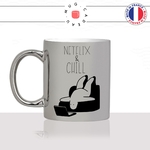 mug-tasse-argent-argenté-silver-netflix-and-chiill-canapé-serie-film-humour-confinement-idée-cadeau-fun-cool-café-thé