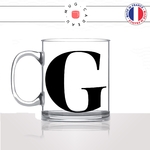 mug-tasse-en-verre-transparent-glass-initiale-G-gary-gaston-gregory-greg-gloire-majuscule-lettre-collegue-original-idée-cadeau-fun-cool-café-thé