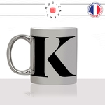 mug-tasse-argent-argenté-silver-initiale-K-karol-karine-karina-majuscule-prenom-lettre-collegue-original-idée-cadeau-fun-cool-café-thé
