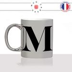 mug-tasse-argent-argenté-silver-initiale-M-maureen-mathilde-marie-maman-prenom-lettre-collegue-original-idée-cadeau-fun-cool-café-thé