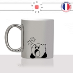 mug-tasse-argent-argenté-silver-kirby-etoiles-attaque-mignon-geek-jeux-video-geek-gamer-gaming-console-idée-cadeau-fun-cool-café-thé