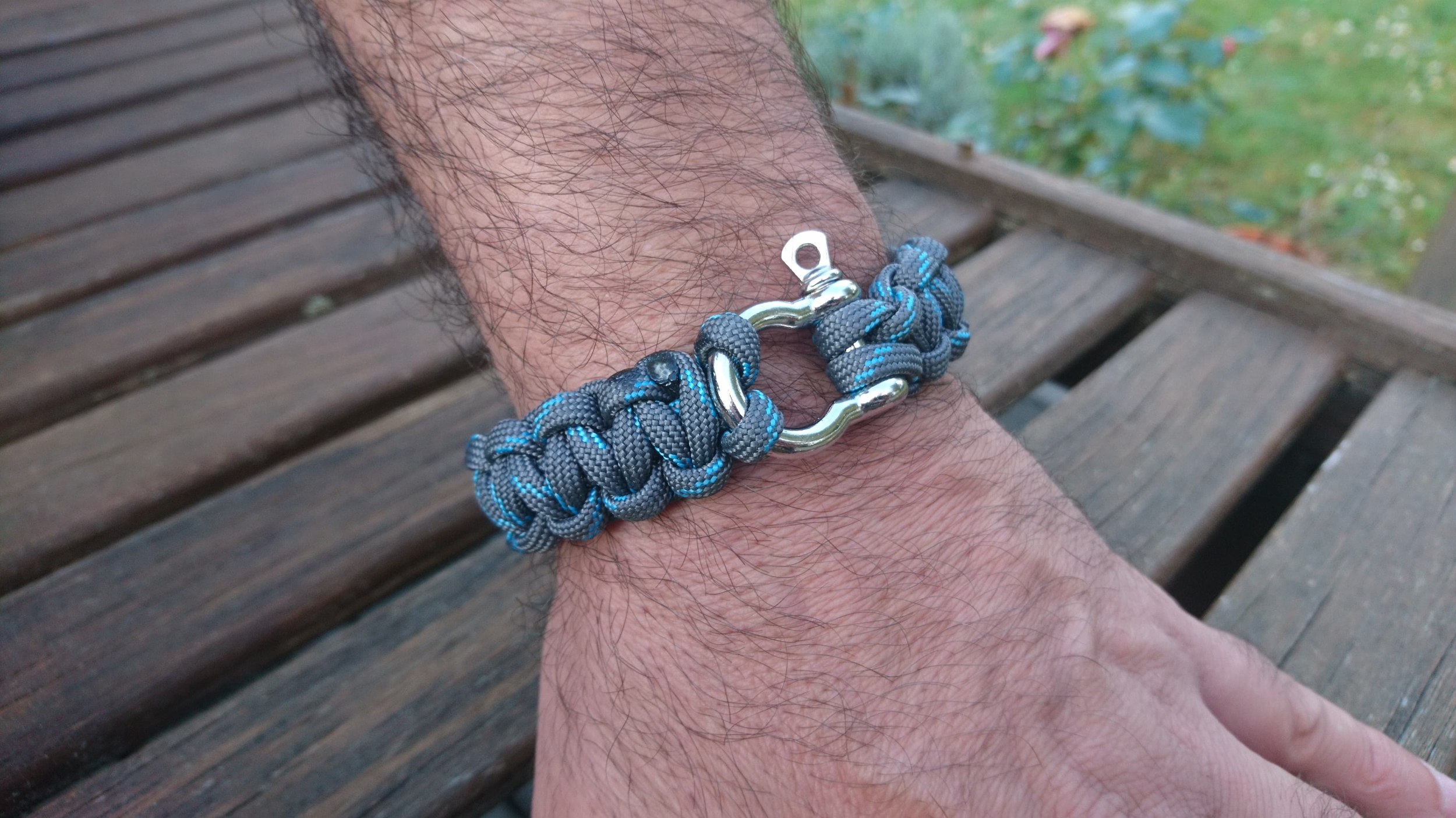 bracelet homme inox bleu gris