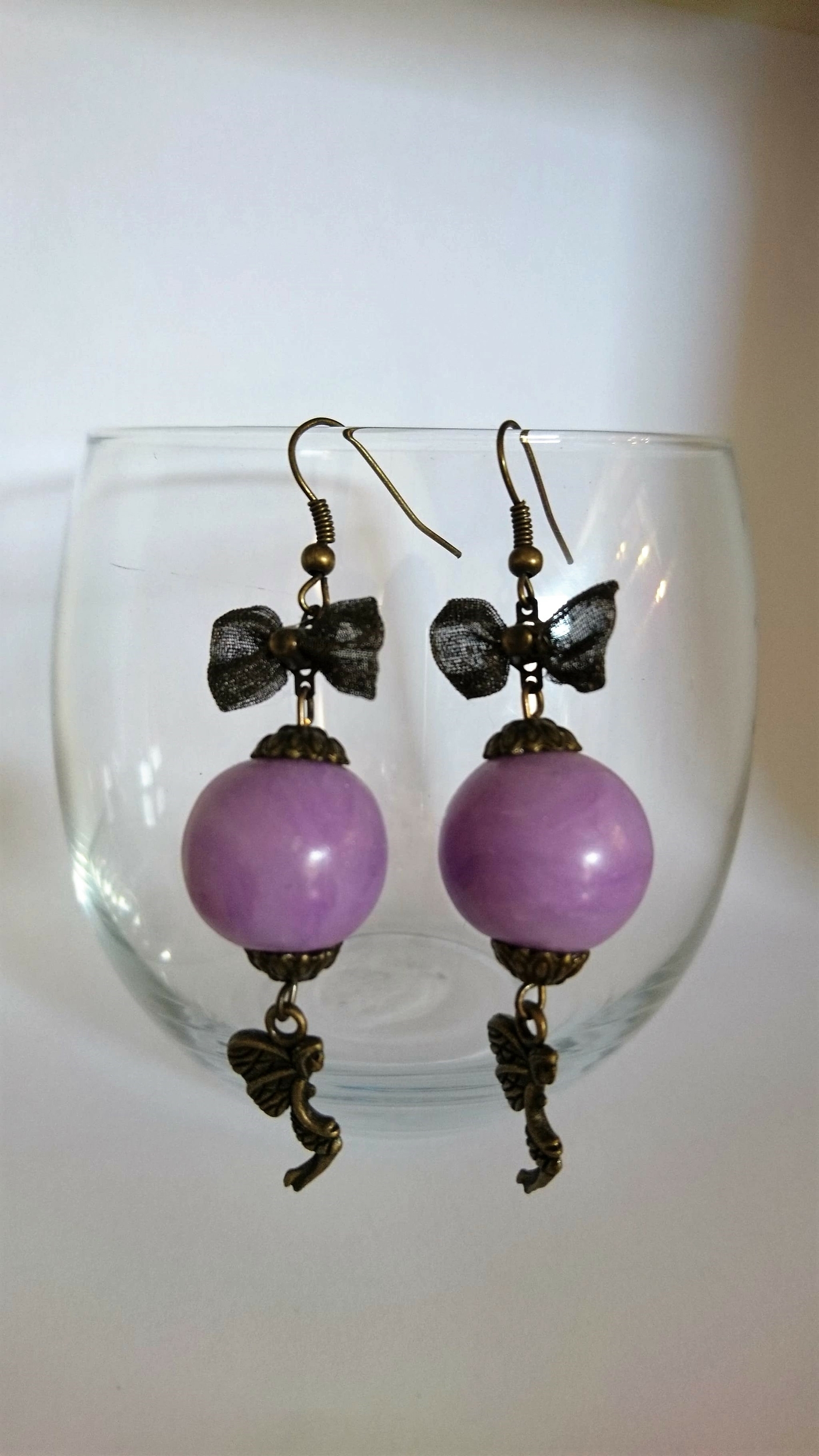 boucles oreilles noeud violoet