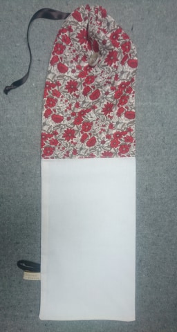sac pain baguette fleur rouge gris coton oekotex (2)
