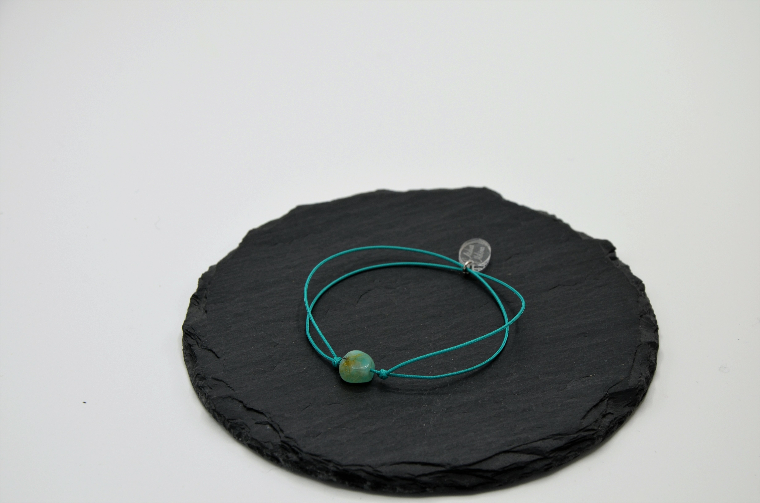 Bracelet Sola - Amazonite / cordon ver émeraude