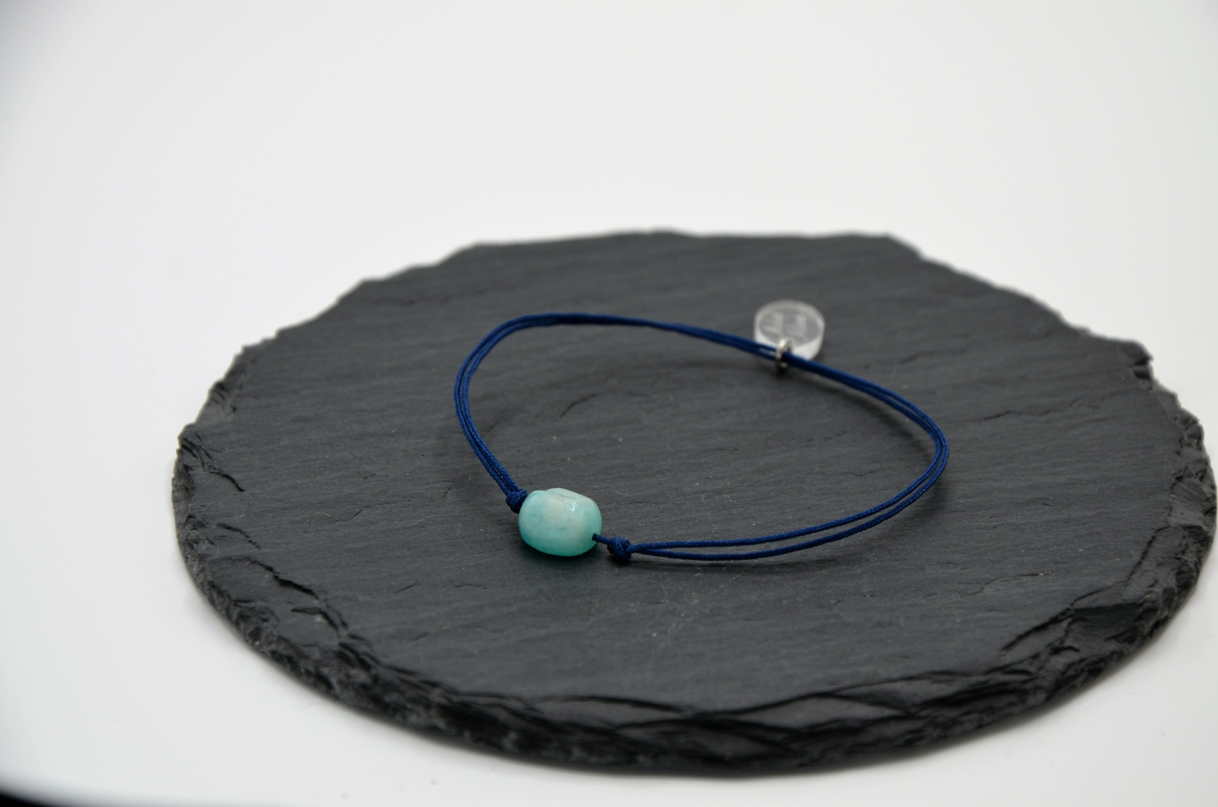 Bracelet Sola - Amazonite / cordon bleu marine