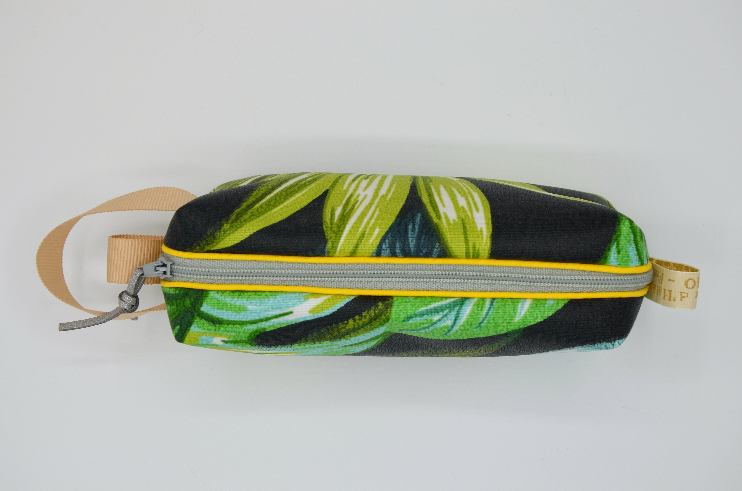 trousse coton enduit tropical noir vert (3)