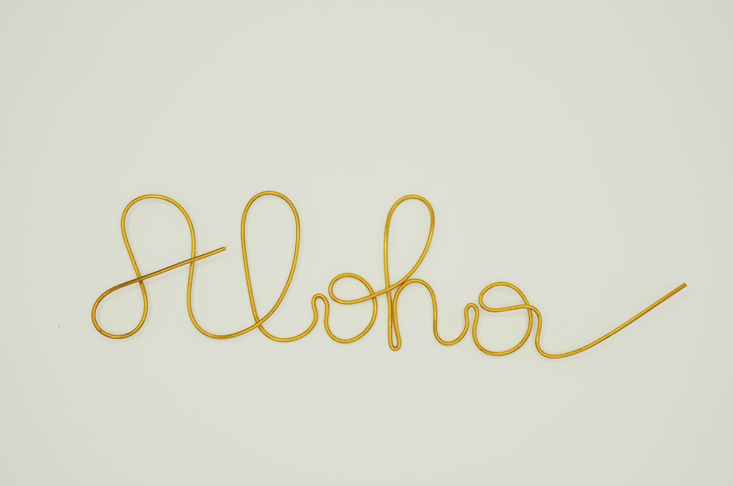 mot fil de fer laiton personnalisé  aloha