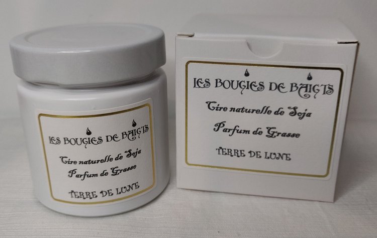 bougie terre de lune blanc