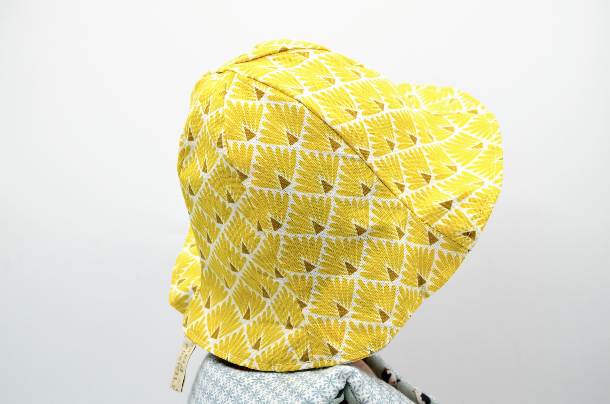 bob chapeau réversible coton enfant bébé animaux jungle bleu ciel jaune soleil (3)
