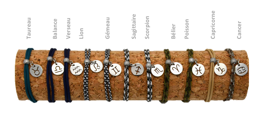 signe asto bracelet zodiac paracord fine