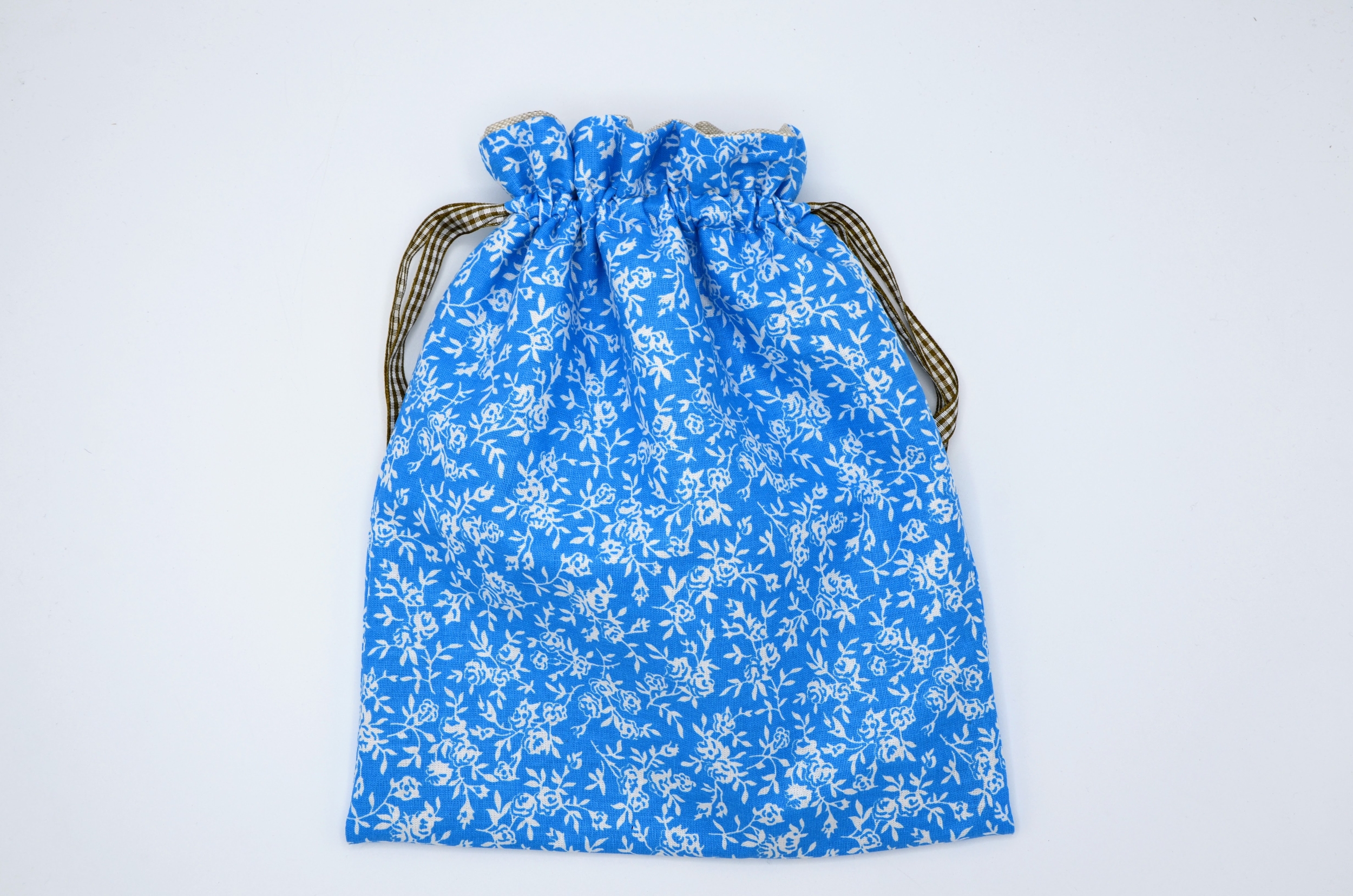 sac a maillot de bain mouillé intérieur coton enduit fleuri bleu
