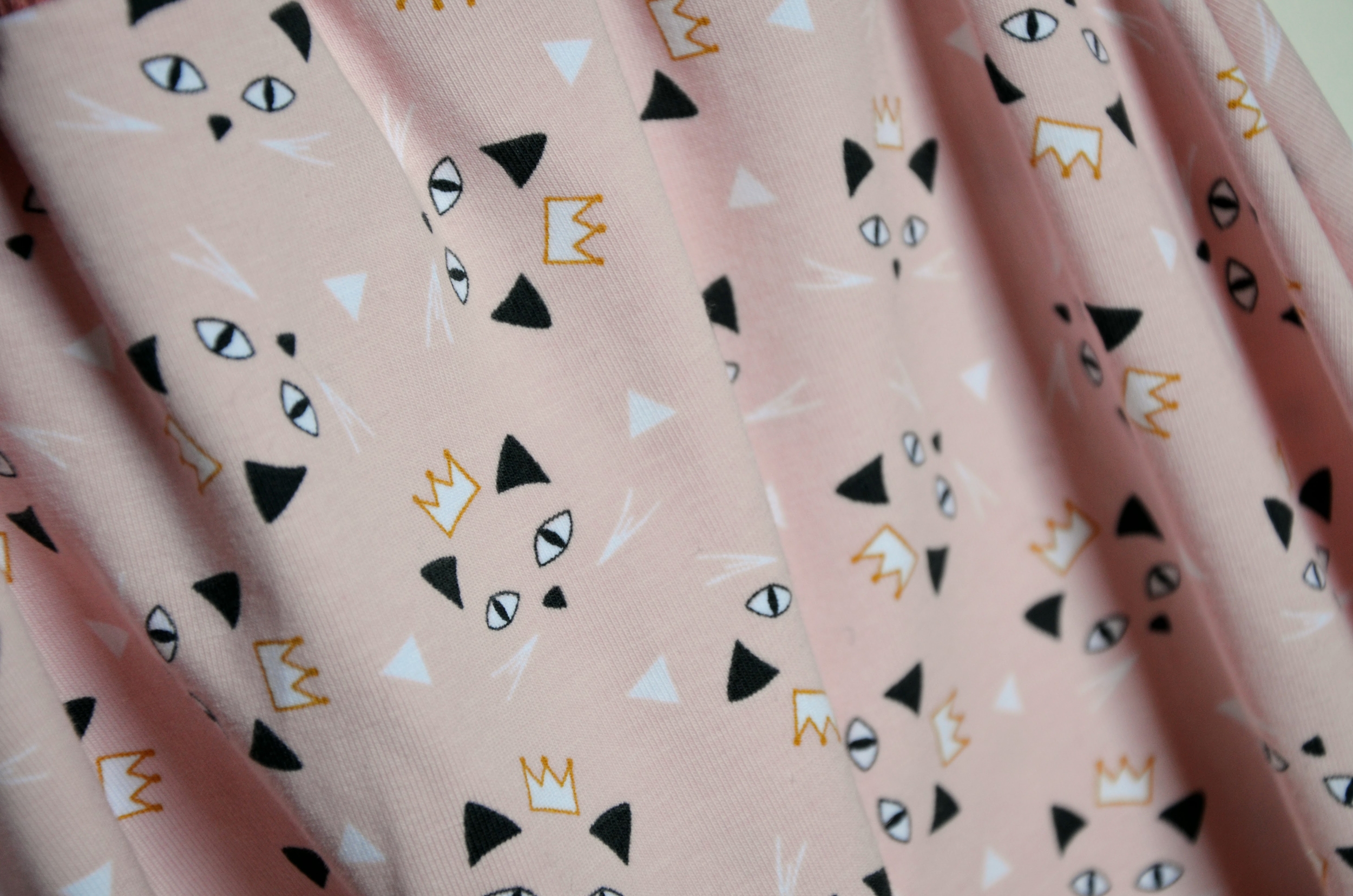jersey tetes de chat avec couronne rose clair