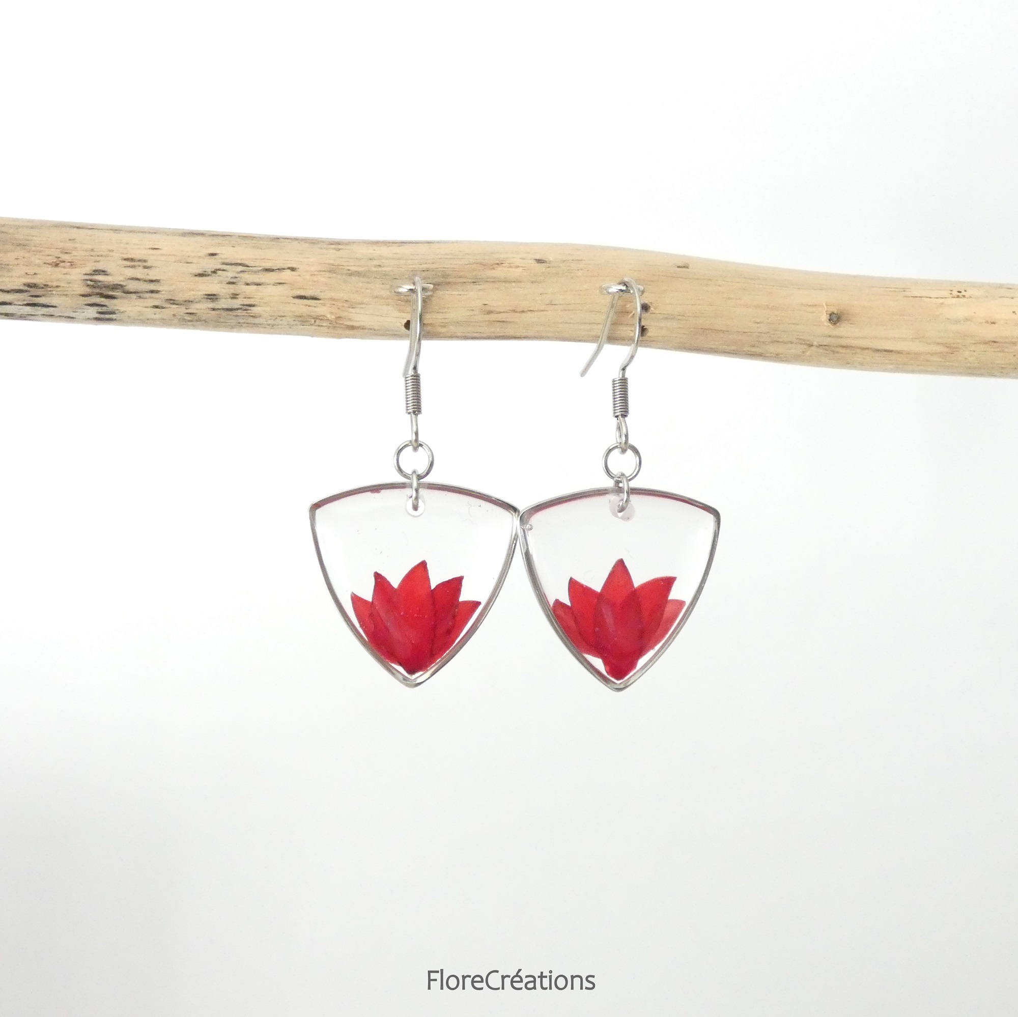 boucle oreille ixora martinique rouge acier inox (3)