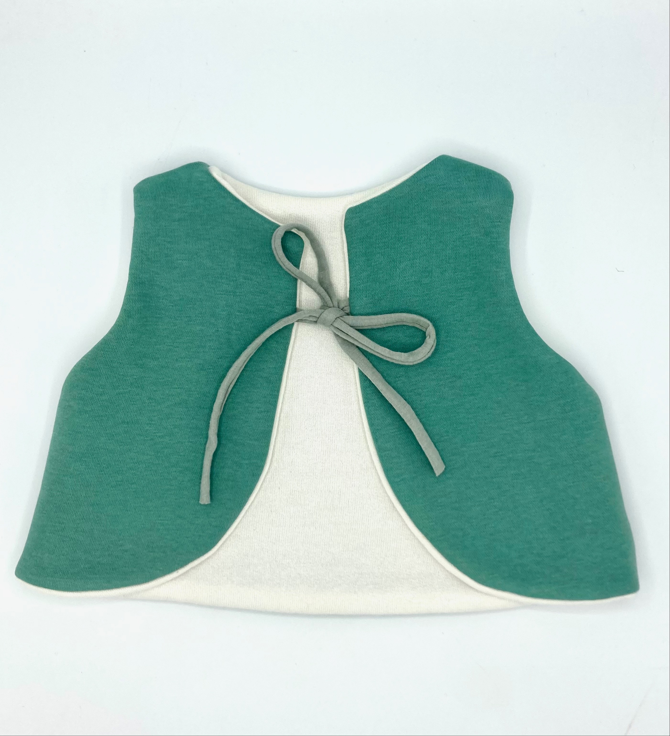 Gilet réversible en bambou et coton - jade - 12-18M