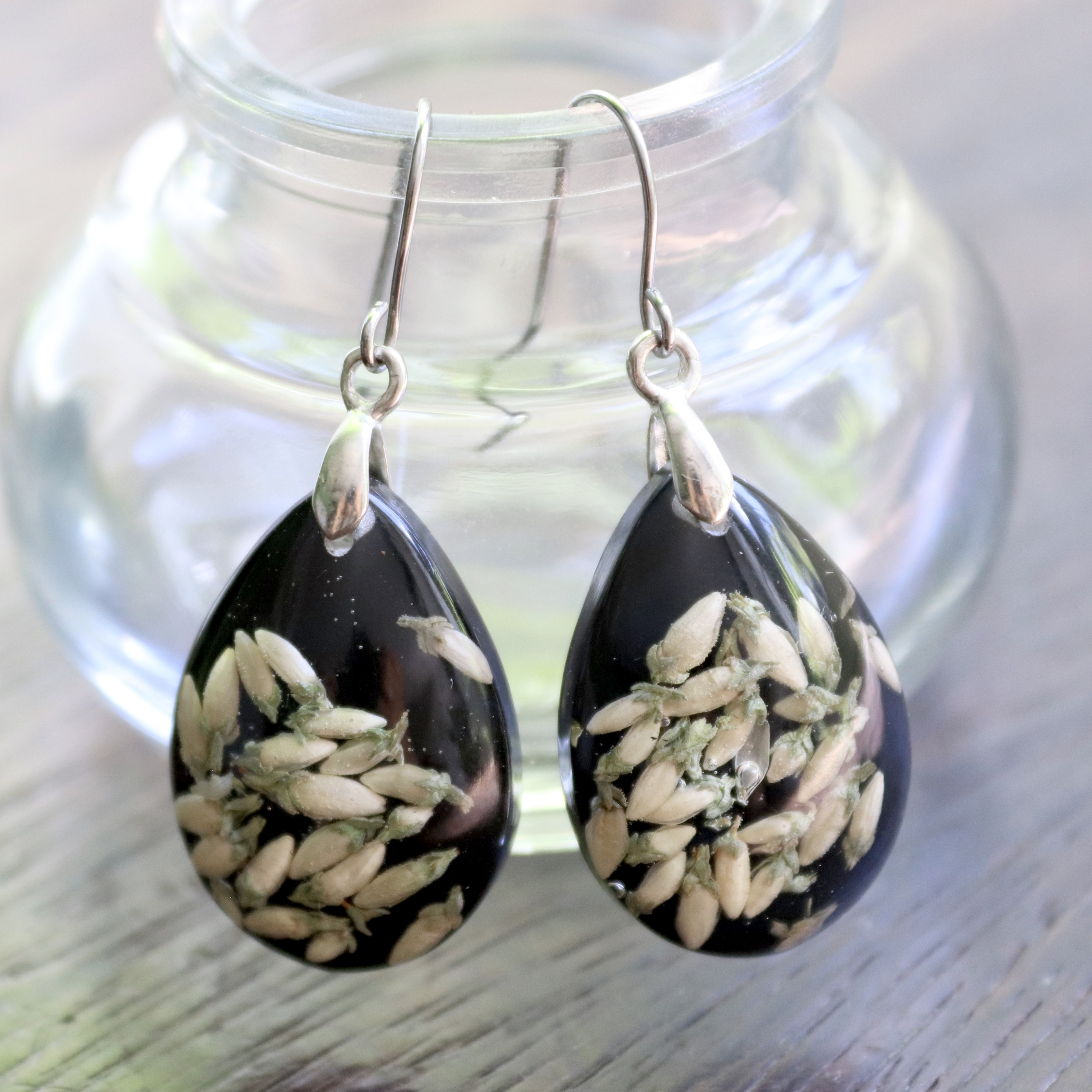 Boucles d\'oreilles goutte Bruyère