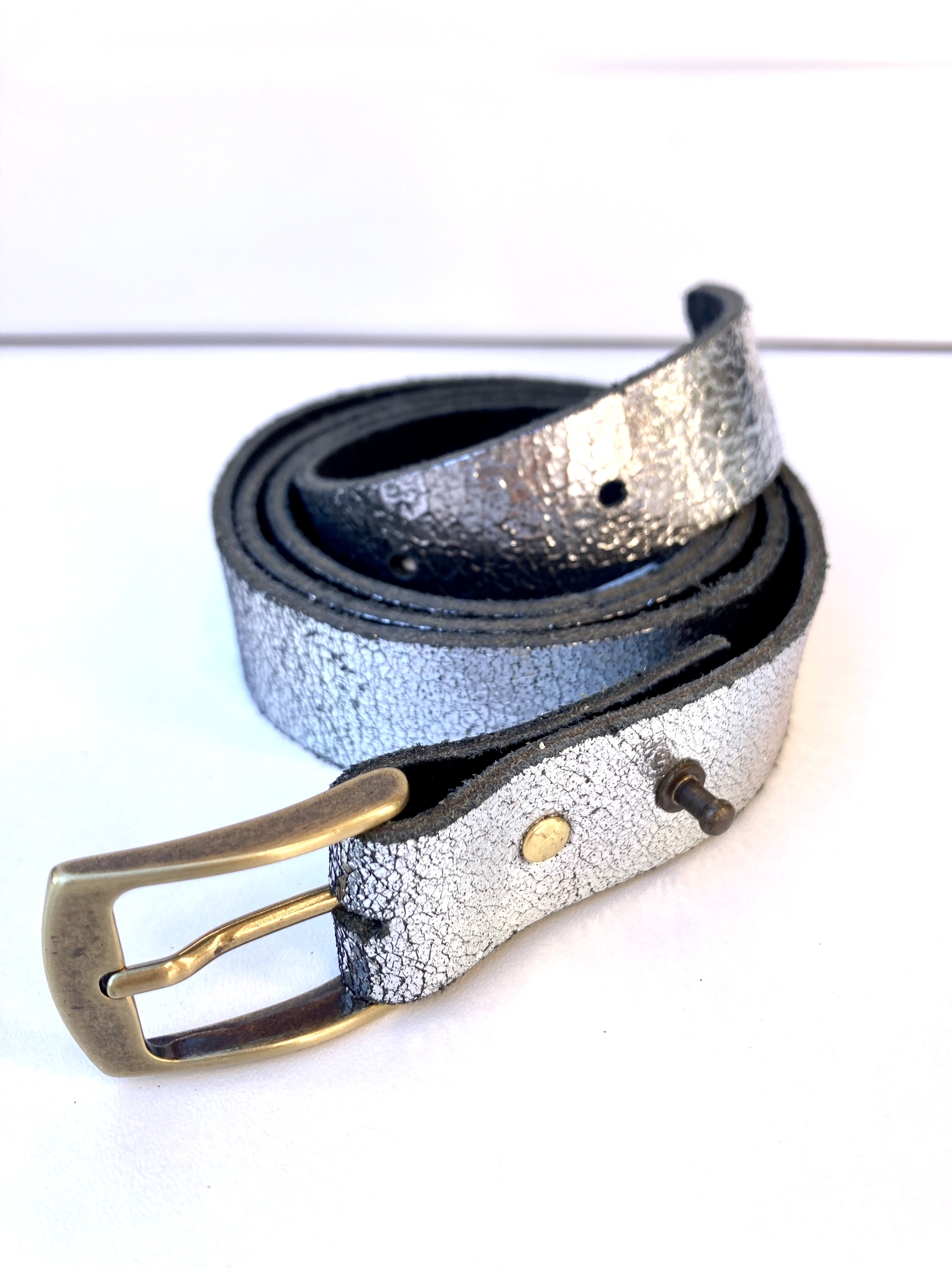 Ceinture en cuir - argent