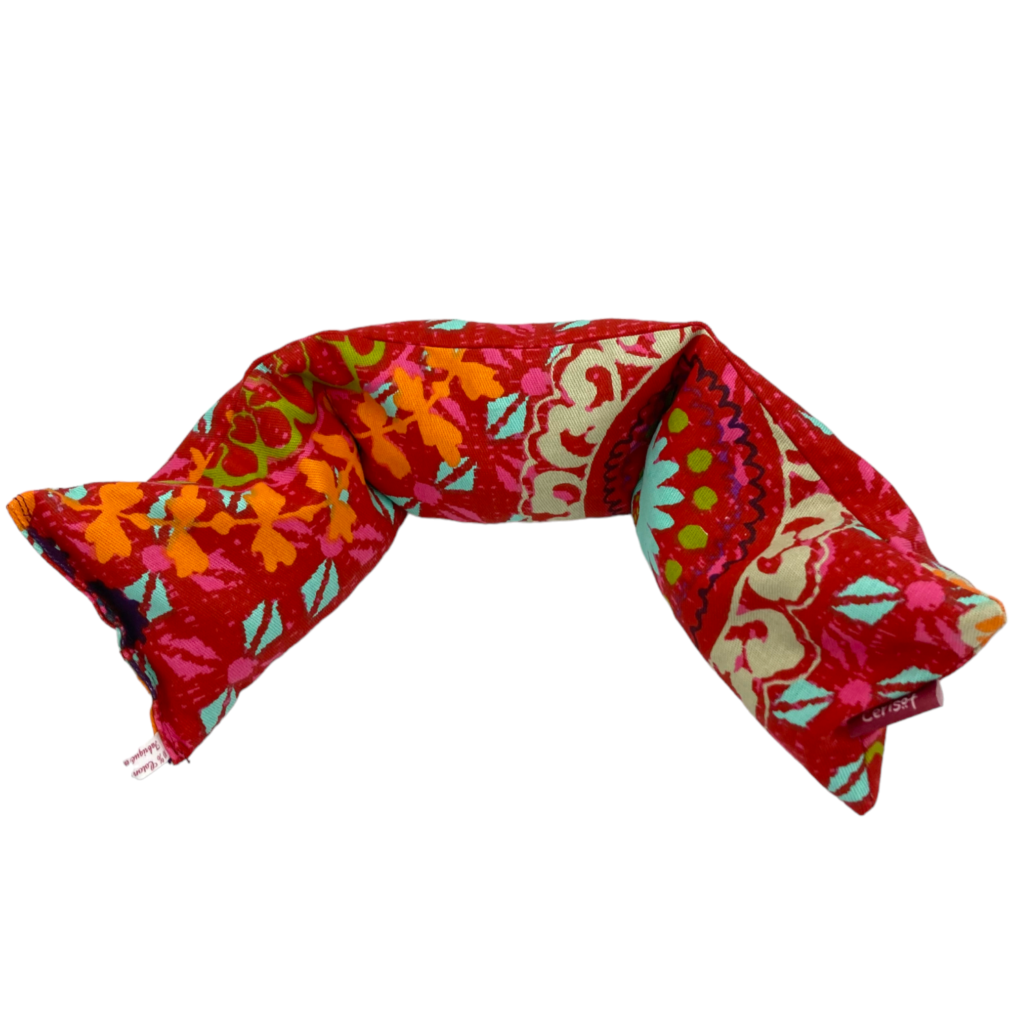 cer-7 bouillotte noyau cerise artisanal coussin rouge multicolore