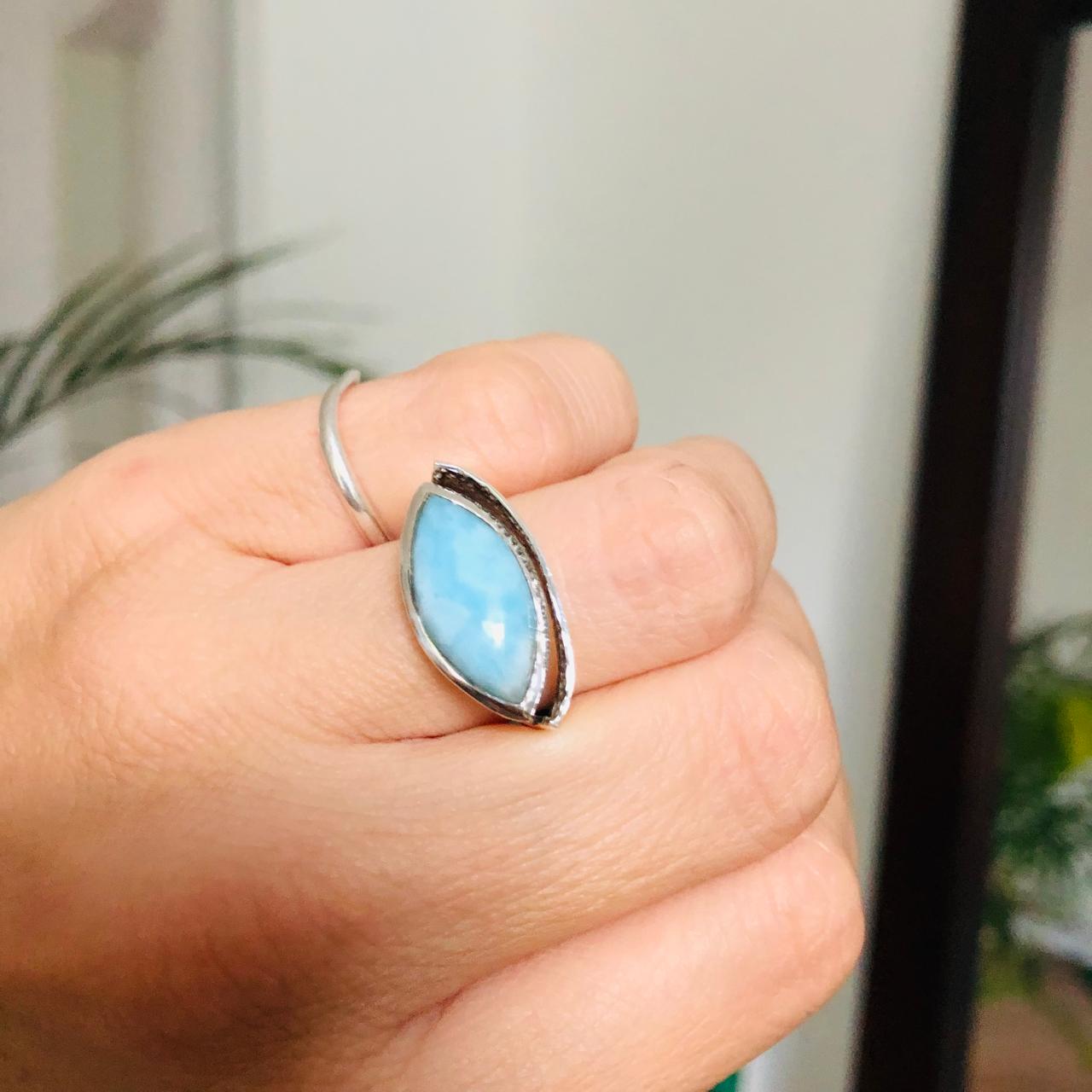 bague larimar argent artisanal