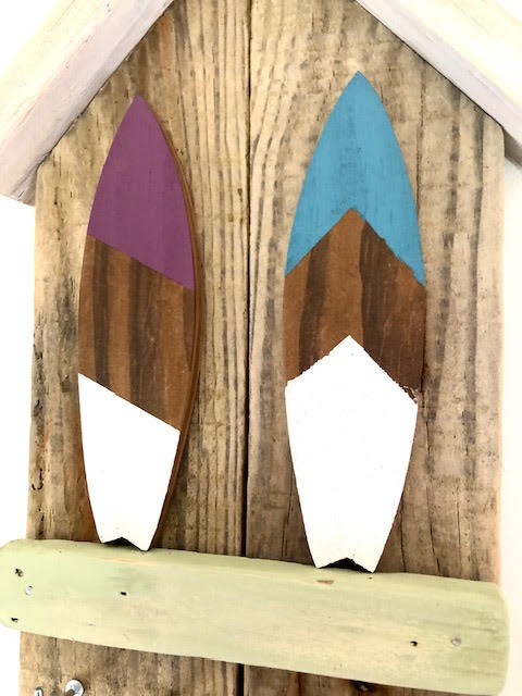 support clé cabanes surf bois flotté