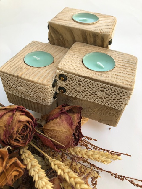 bougeoir trio cubes palette dentelle chauffe plat