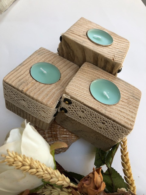 bougeoir trio cubes palette dentelle nature