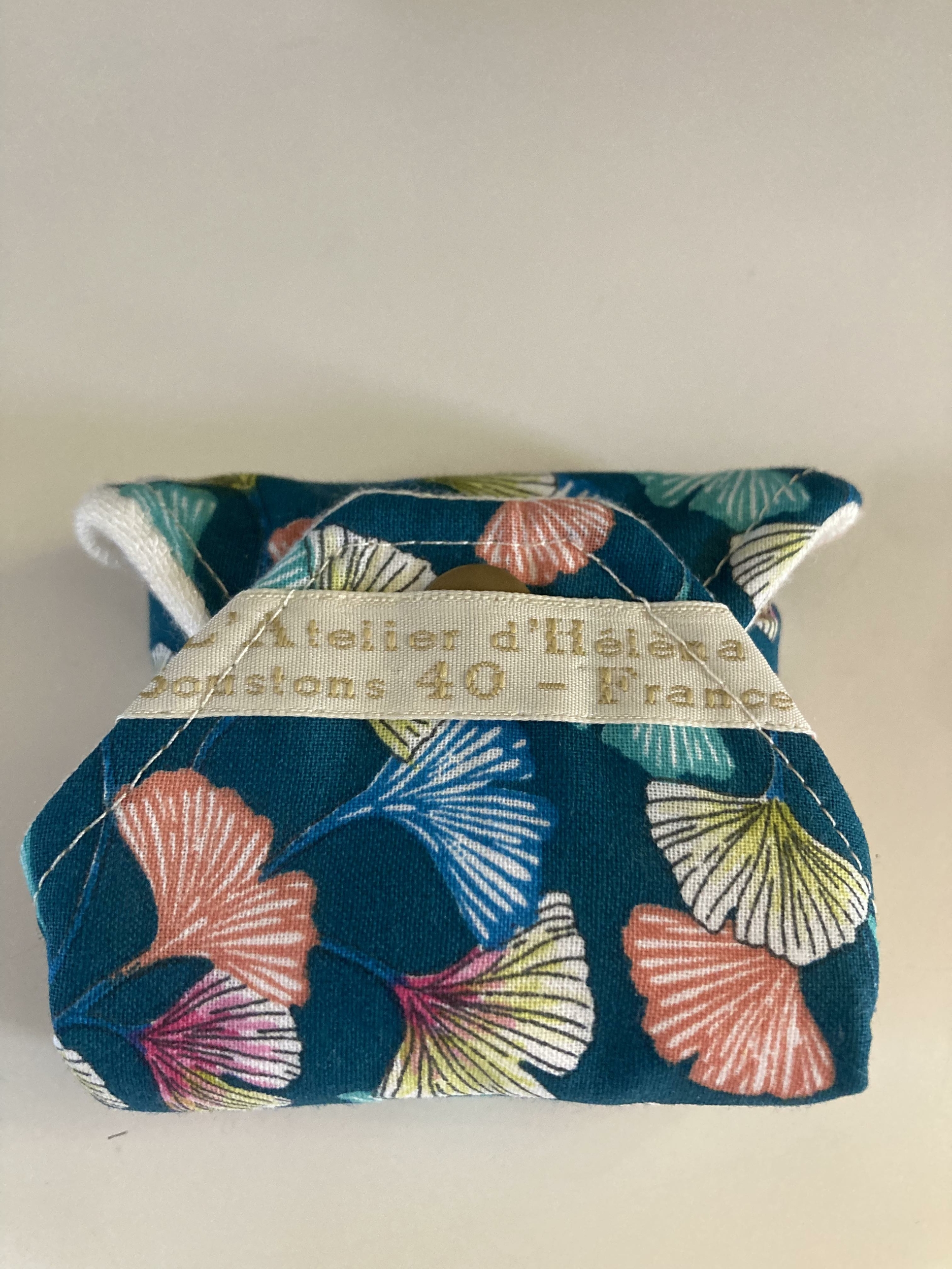 serviette hygiénique bambou coton lavable ginkgo emeraude