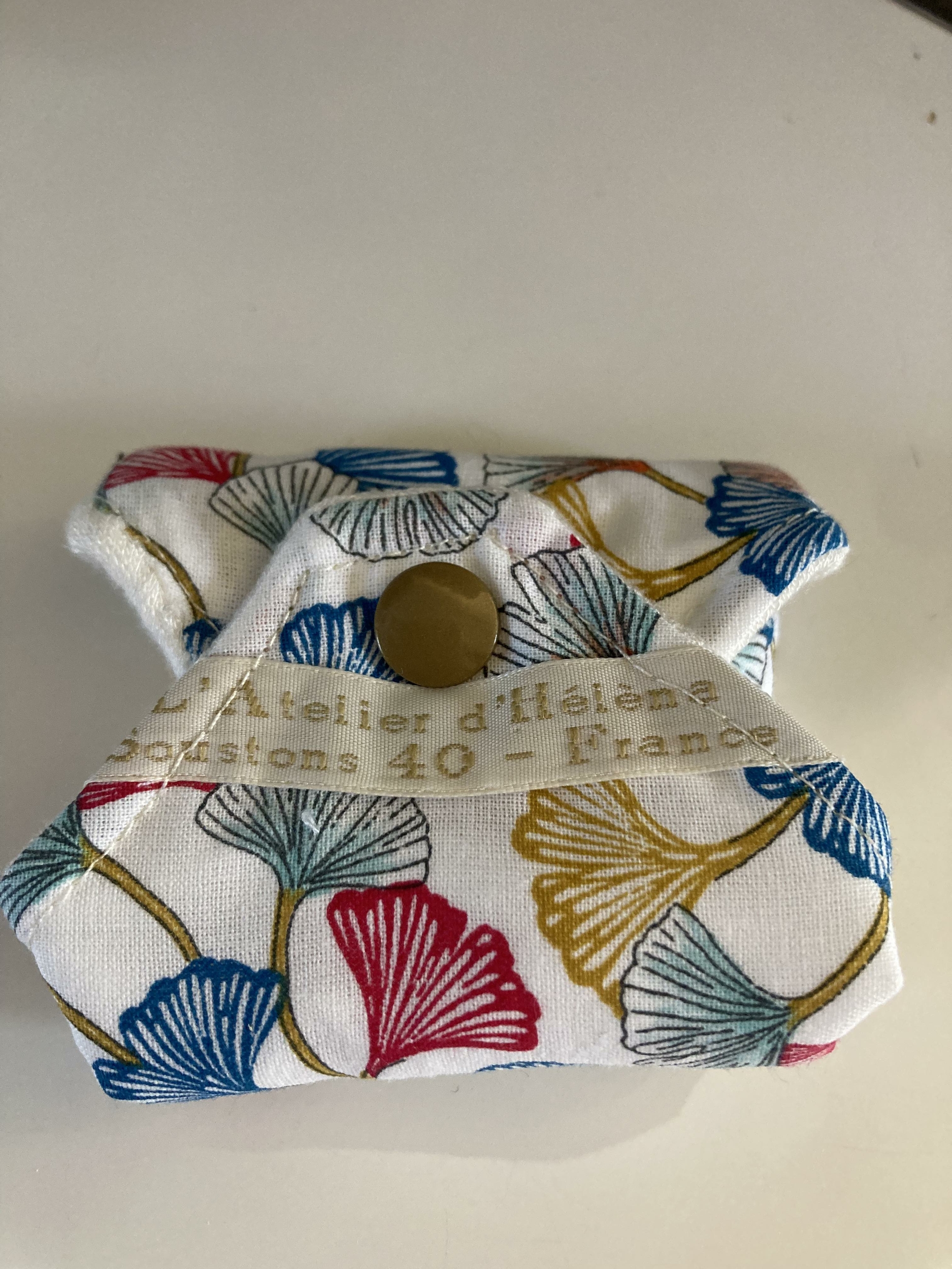 serviette hygiénique bambou coton lavable ginkgo blanc