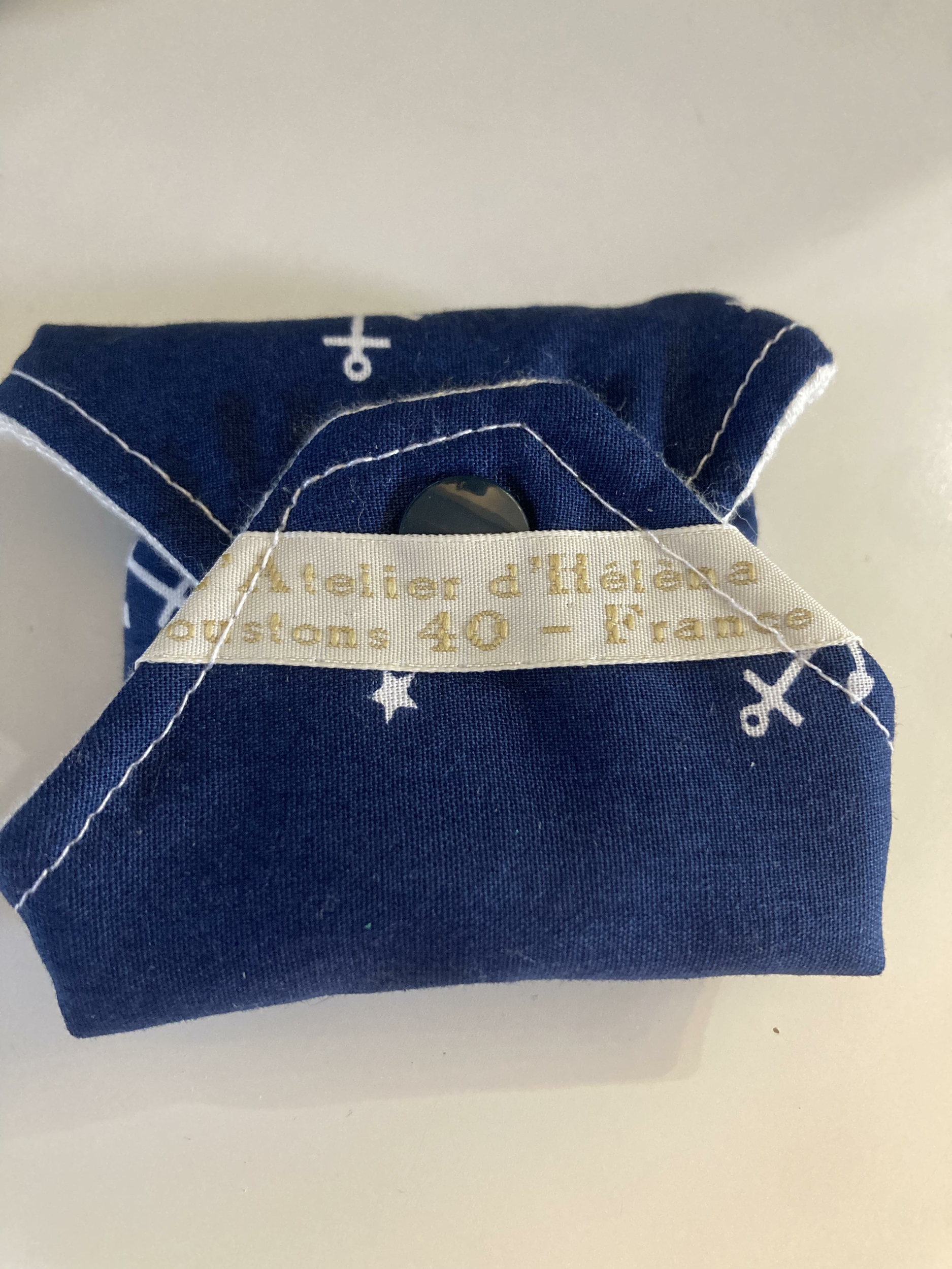 serviette hygiénique bambou coton lavable marine ancre