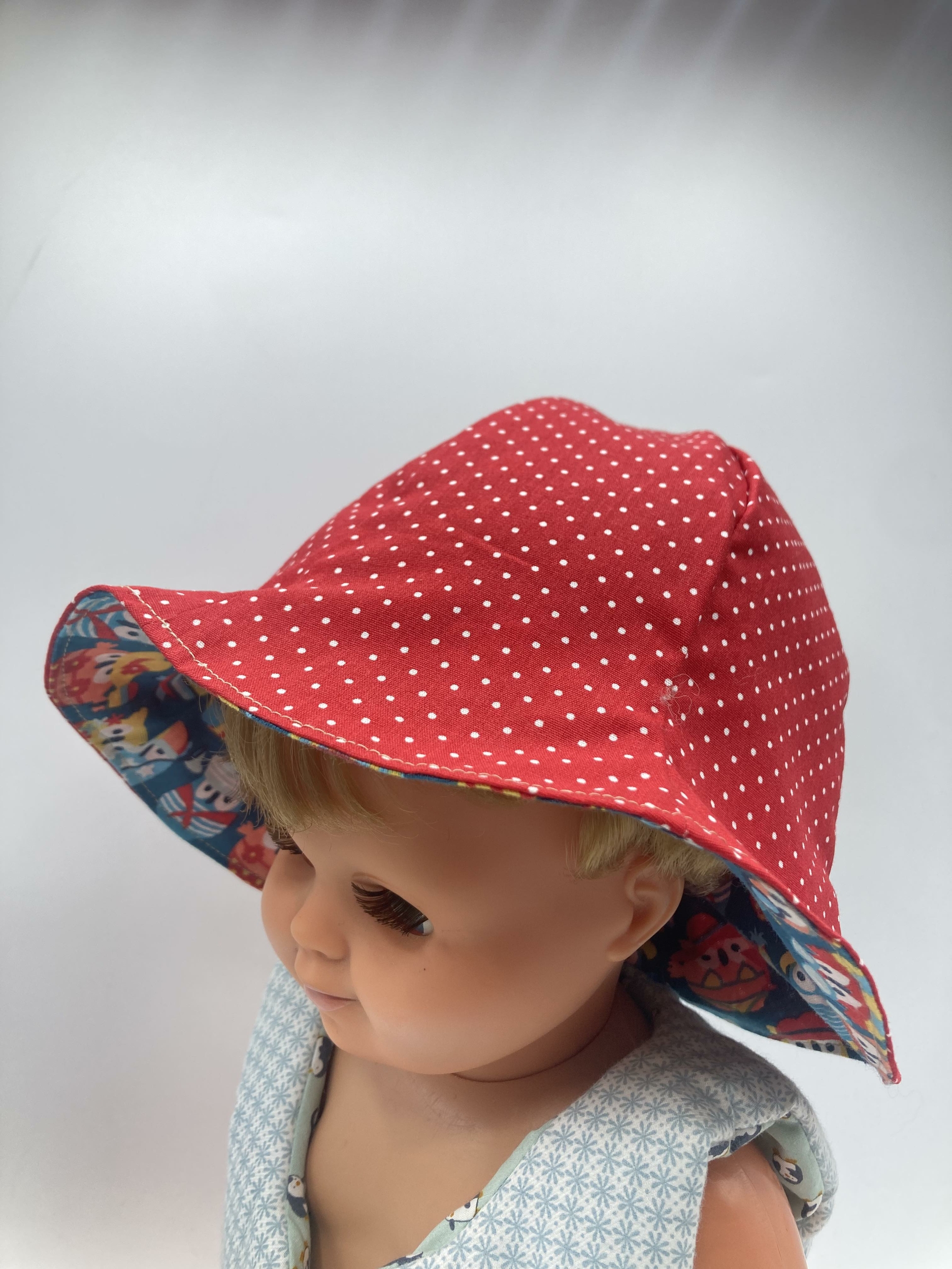 bob chapeau bébé coton été artisanal pois rouge