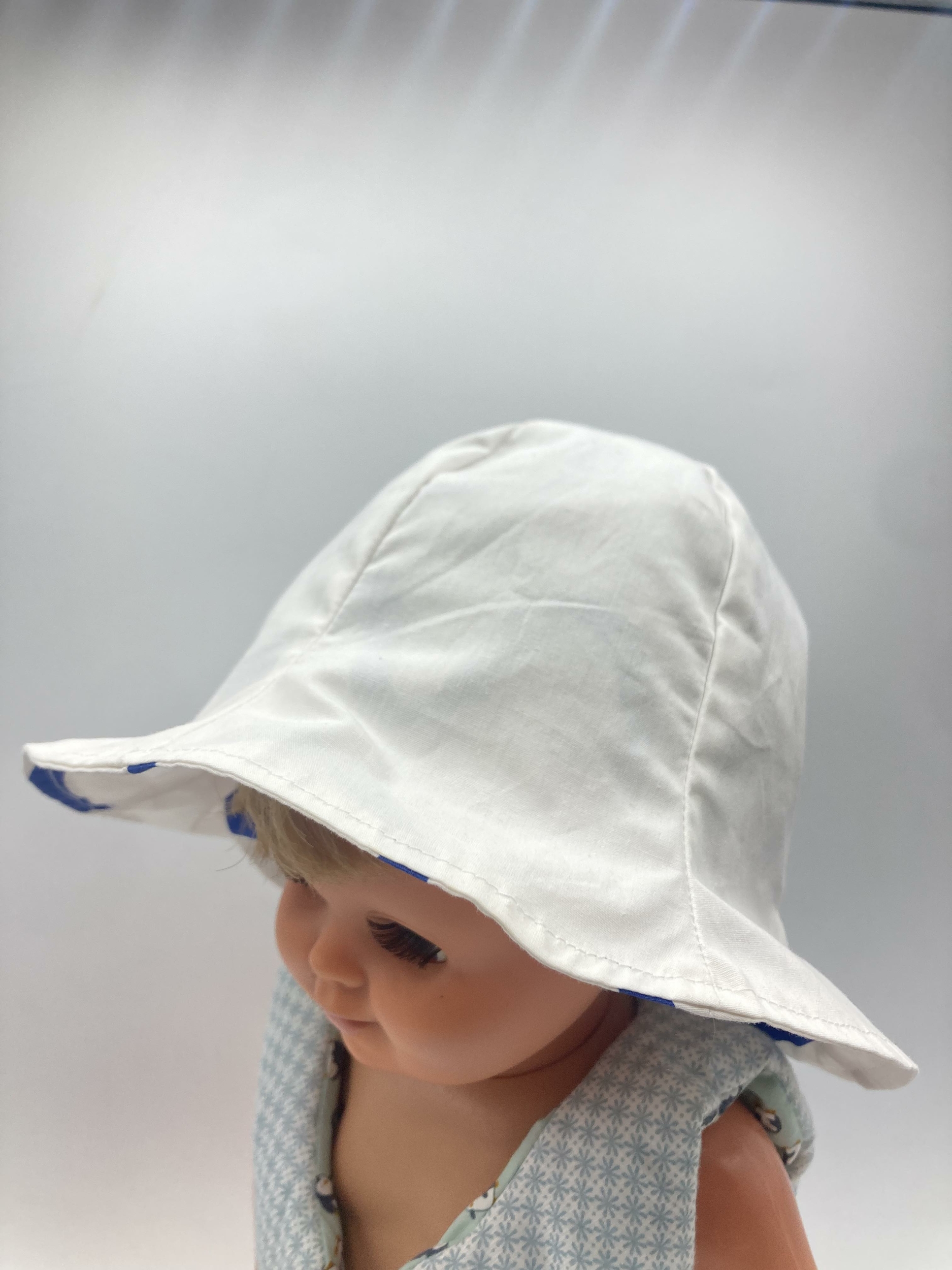 bob chapeau bébé coton été artisanal blanc