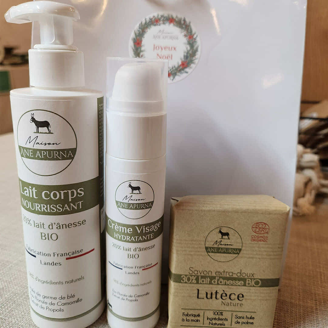 coffret pack routine bien etre lait anesse visage corps savon atisanal landes