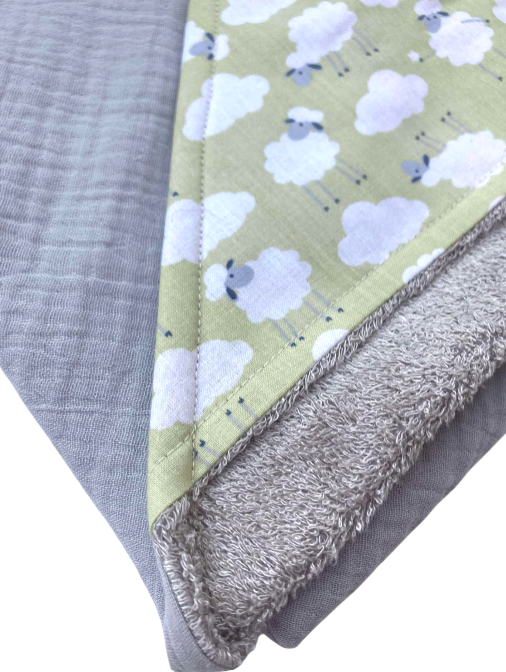 cape bain bambou gaze coton moutons gris vert pale2