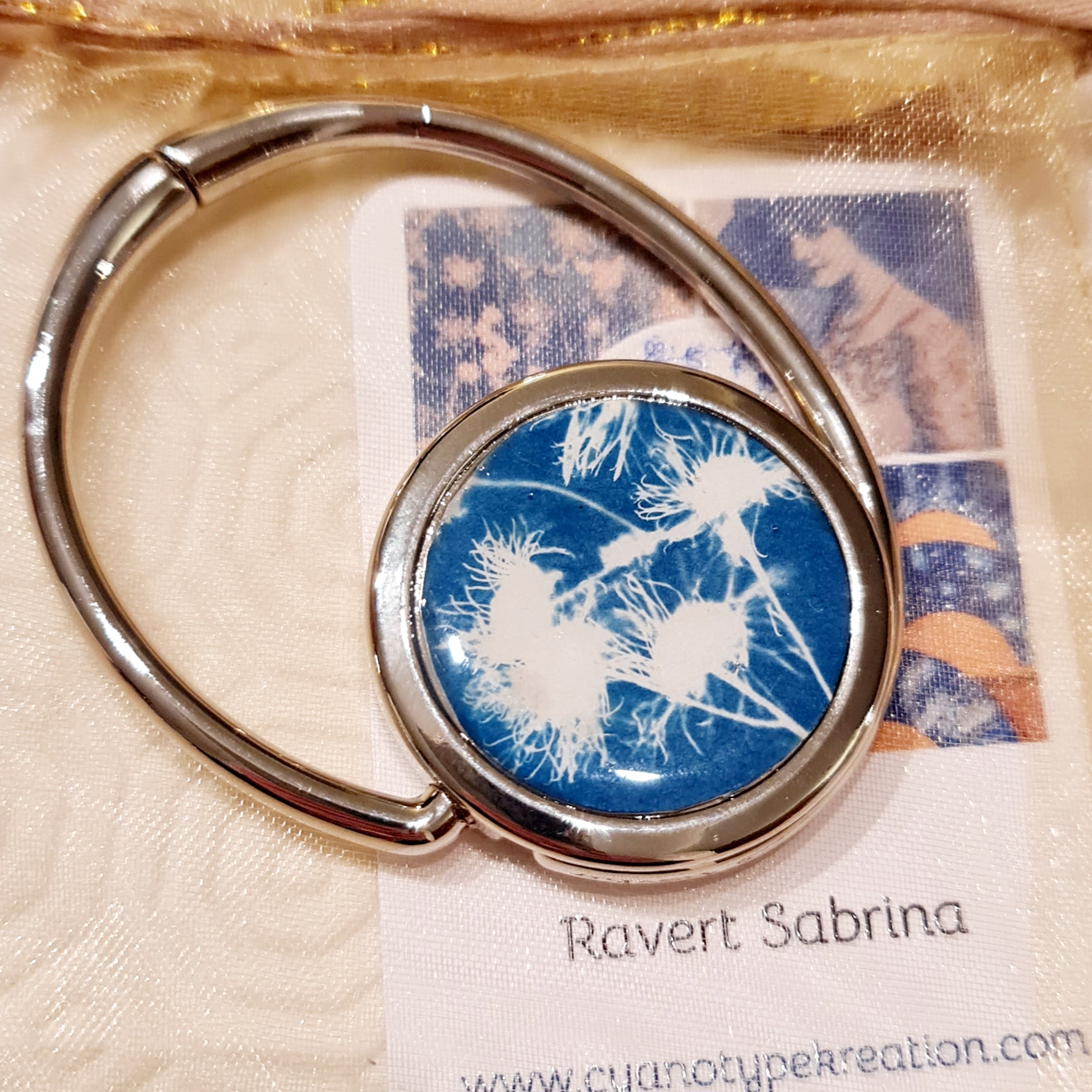 support accroche sac metal cyanotype fleurs artisanal landes (7)